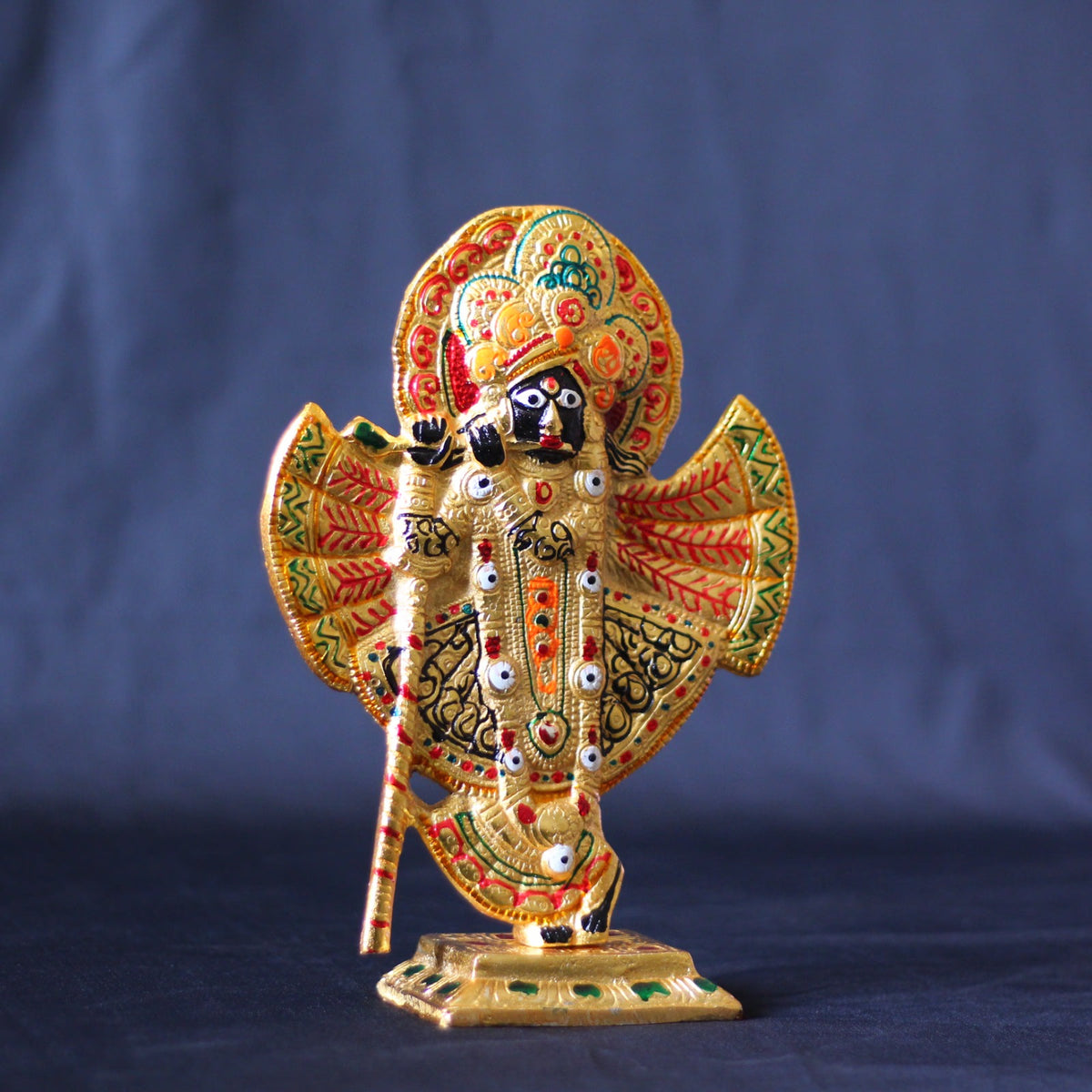 Metal Banke Bihari Krishna – Handcrafted Sacred Decorative Idol