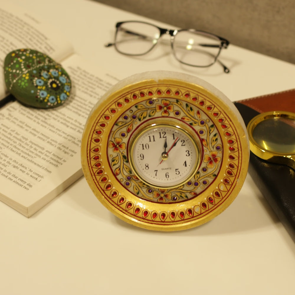 Marble Round Table Clock