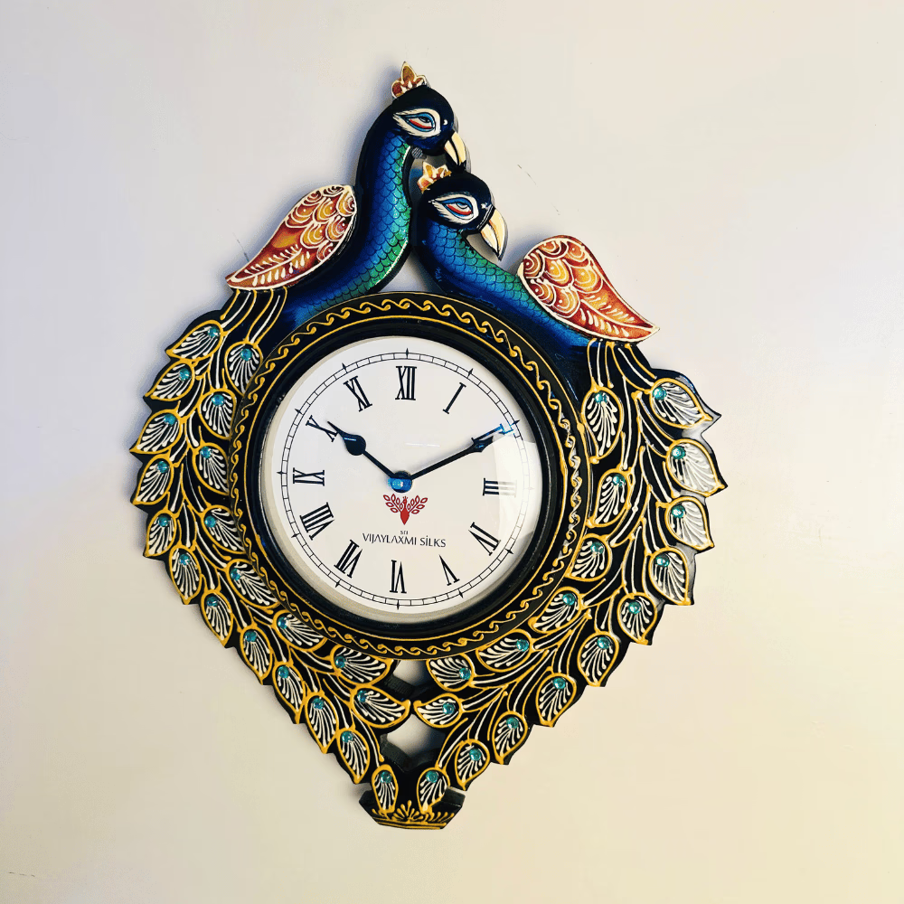 Peacock Design Wall Clock 16X12