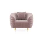Modern Channel Tufted Accent Chair with Curved Quilted Arms - Shivora Crafts
