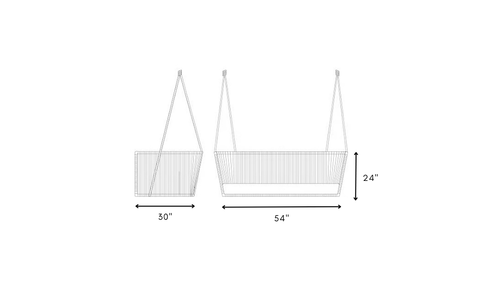 2-Seater Hanging Swing Chair – Woven Outdoor Garden Hanging Bench