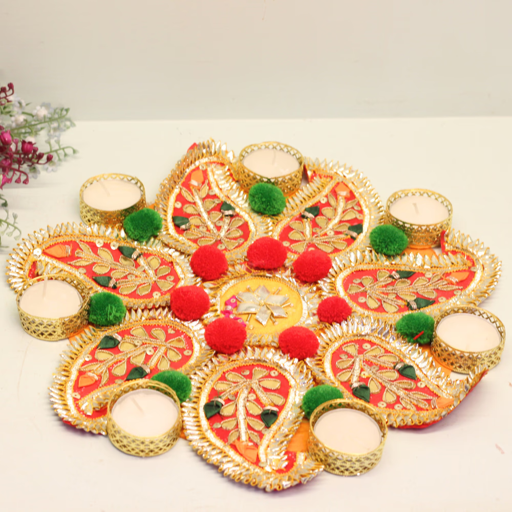 Rangoli Candle Holder — Handcrafted Decorative Diya Stand