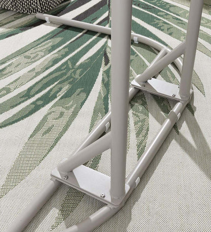 Double Hanging Swing Chair with Stand – Woven Outdoor Egg Bench