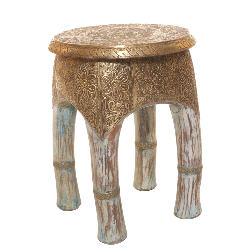 Handcrafted Animal Leg Style Stool – Premium Wooden Accent Stool with Hand-Carved Legs