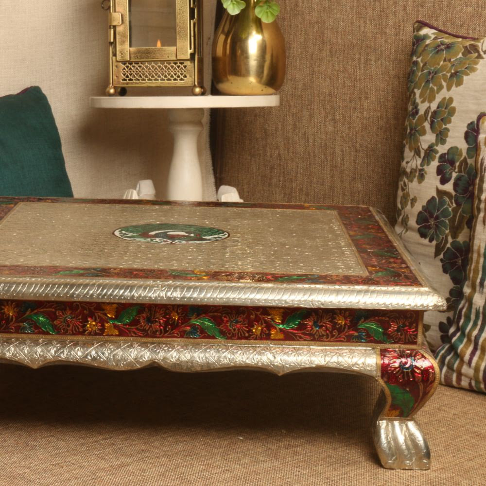 Silver Embossed Chowki 21x21