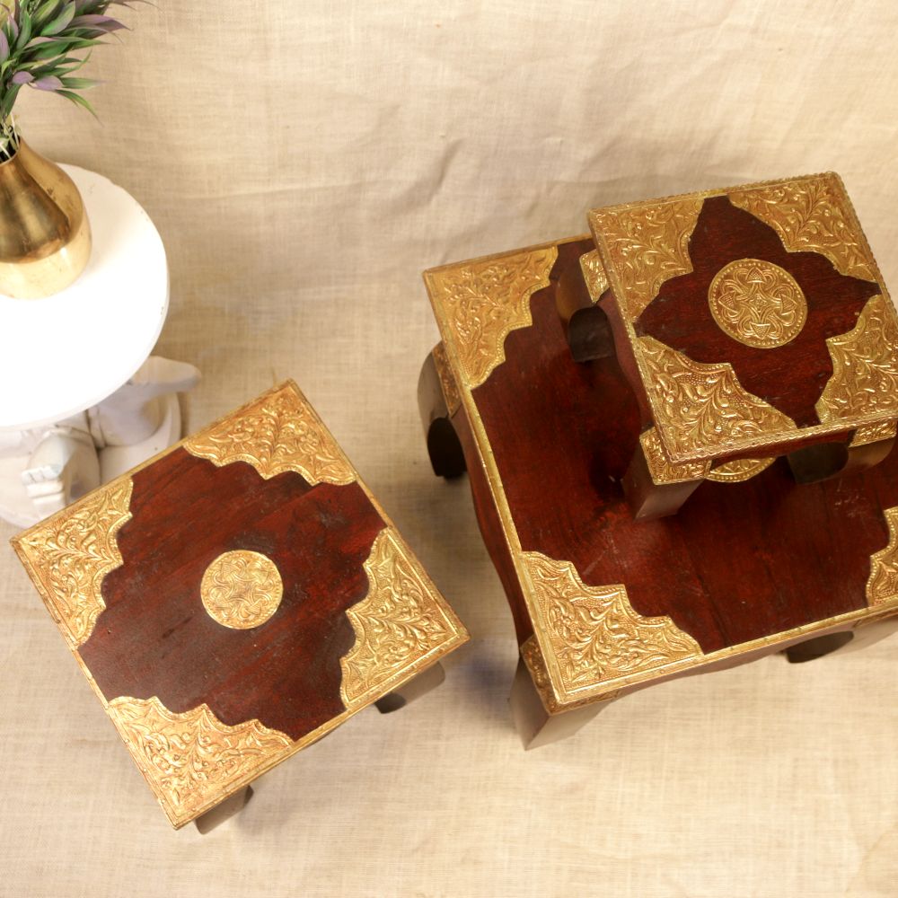 OPIUM STOOL SET OF 3 (10x10x10, 12x12x12, 14x14x14 inches)