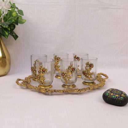 GULAB TRAY GLASS SET