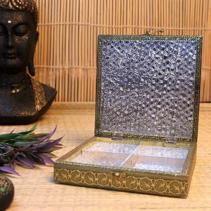 Wooden Bird Dry Fruit Box | 8×8 inches | Handcrafted Indian Gifting