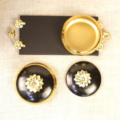 Black Tray Set – Handcrafted Decorative Serving Set