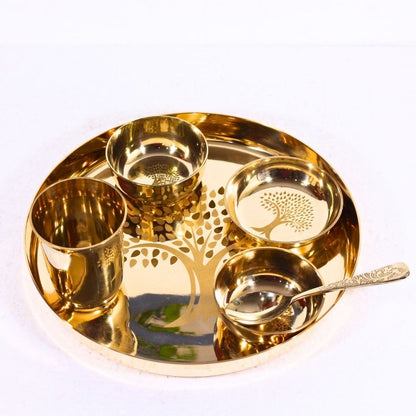 Handcrafted Kansa Bhojan Thaal – Traditional Bronze Dinner Plate