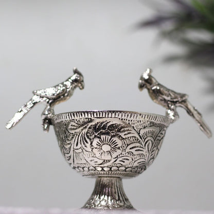Metal Parrot Bowl — Handcrafted Decorative Serving Bowl