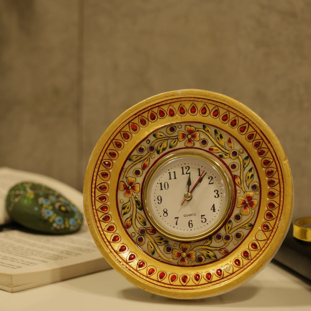 Marble Round Table Clock