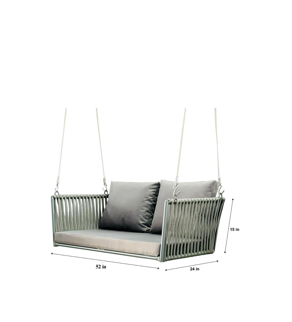 Woven Hanging Swing Chair – Outdoor Rope Hammock Loveseat