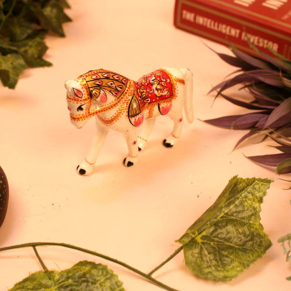 Metal Small Printed Horse 4 Inch