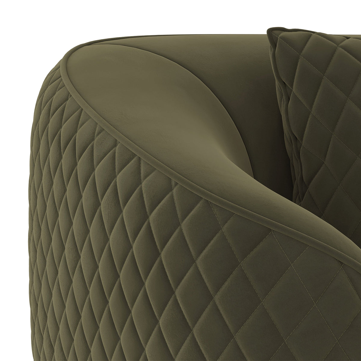 Modern Quilted 3-Seater Sofa with Channel-Tufted Seat & Cushions