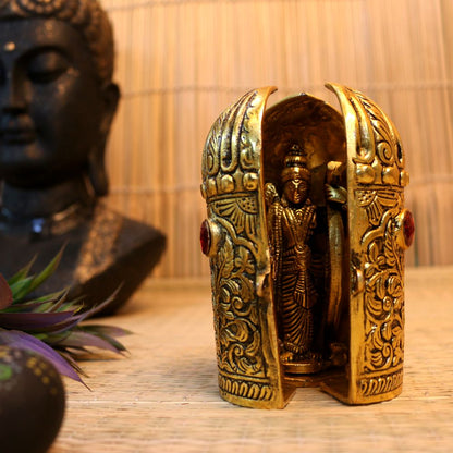 Handcrafted Metal Open to Close Ram Darbar – Foldable Divine Wall & Table Décor for Home Temple