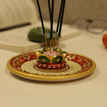 Marble Round Agarbatti Stand