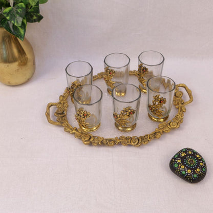 GULAB TRAY GLASS SET