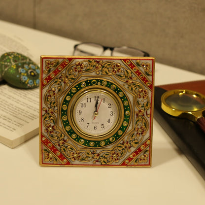 Marble Square Table Clock