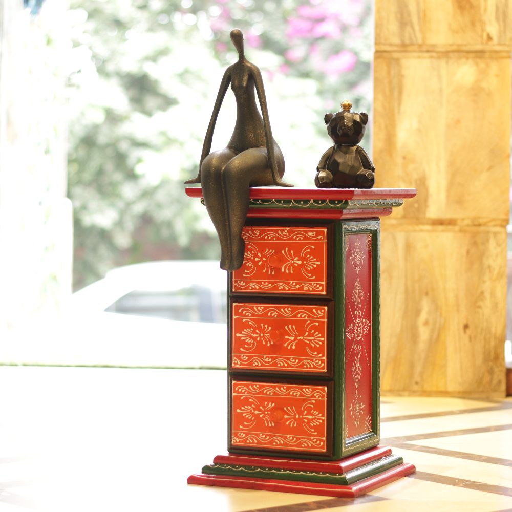Handcrafted Wooden Pillar (M Clone) – Antique Decorative Wooden Column for Home, Mandir & Interior Décor