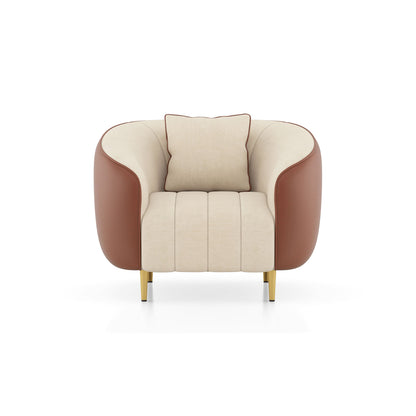 Modern Channel Tufted Accent Chair with Curved Quilted Arms - Shivora Crafts