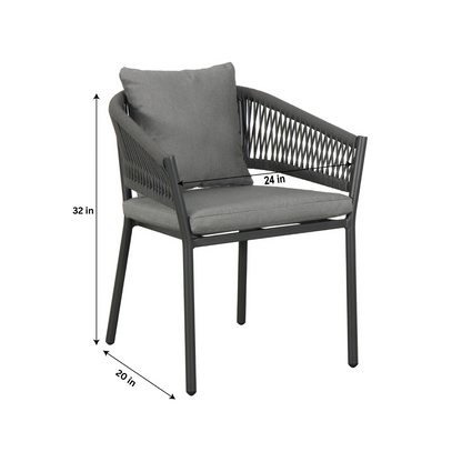 4-Seater Woven Outdoor Dining Set – Round Patio Table & 4 Armchairs