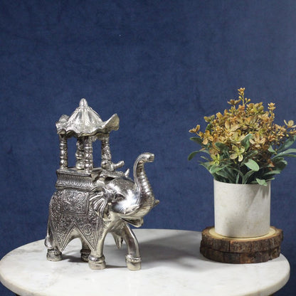 Metal Ambabari Elephant — Handcrafted Royal Procession Figurine