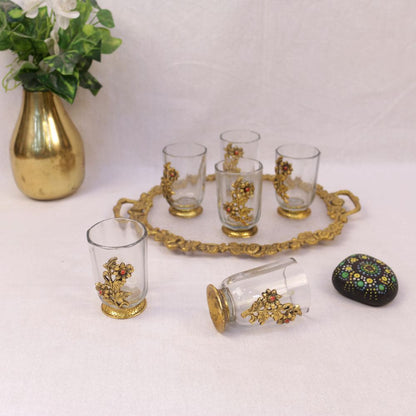 GULAB TRAY GLASS SET