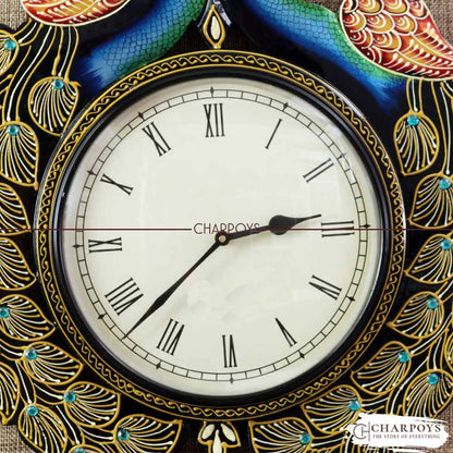 Peacock Design Wall Clock 16X12
