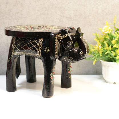 Wooden Colorful Elephant Stool