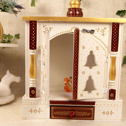 MANDIR DOOR GANTI WALA WHITE COLOUR 9X18X18