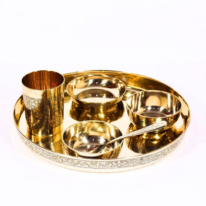 Handcrafted Kansa Bhojan Thaal – Traditional Bronze Dinner Plate