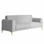 Modern 3-Seater Sofa with Channel-Tufted Back & Metal Legs