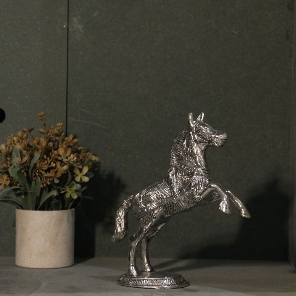 Metal Jumping Horse – Handcrafted Decorative Showpiece