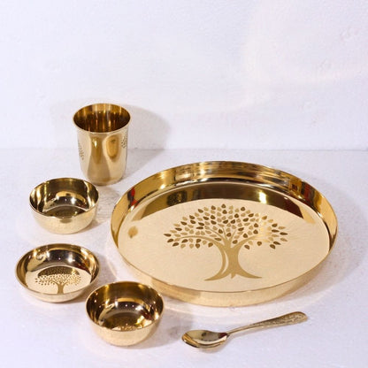 Handcrafted Kansa Bhojan Thaal – Traditional Bronze Dinner Plate