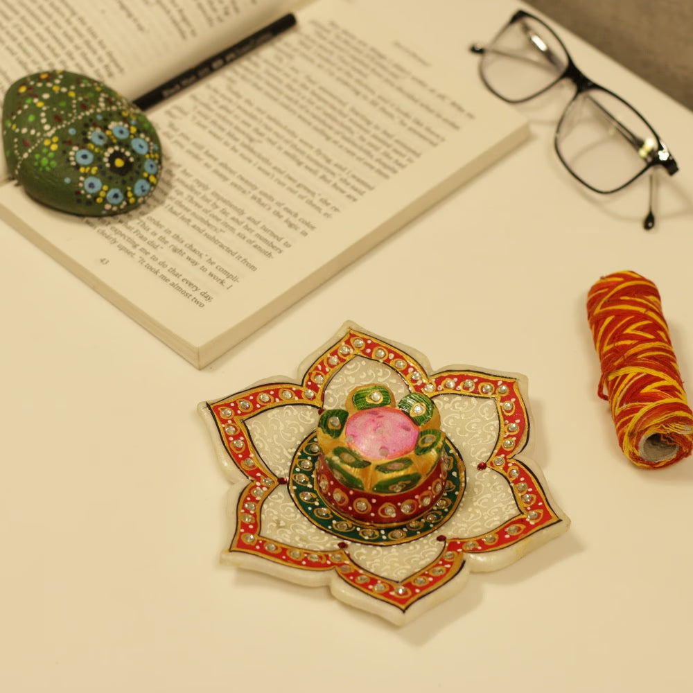 Marble Lotus Agarbatti Stand