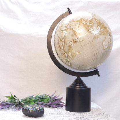 Handcrafted White Globe 16-Inch Decorative Wall Mirror – Elegant Home Décor Accent