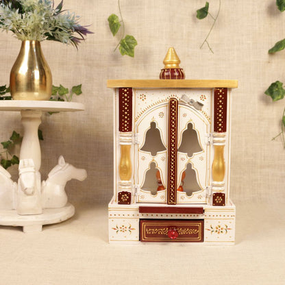 MANDIR DOOR GANTI WALA WHITE COLOUR 9X12X15