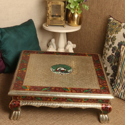 Silver Embossed Chowki 21x21