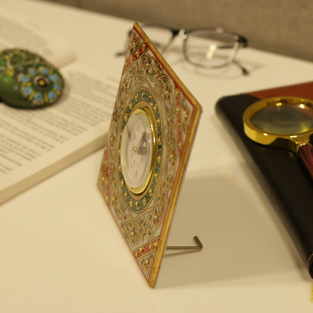 Marble Square Table Clock