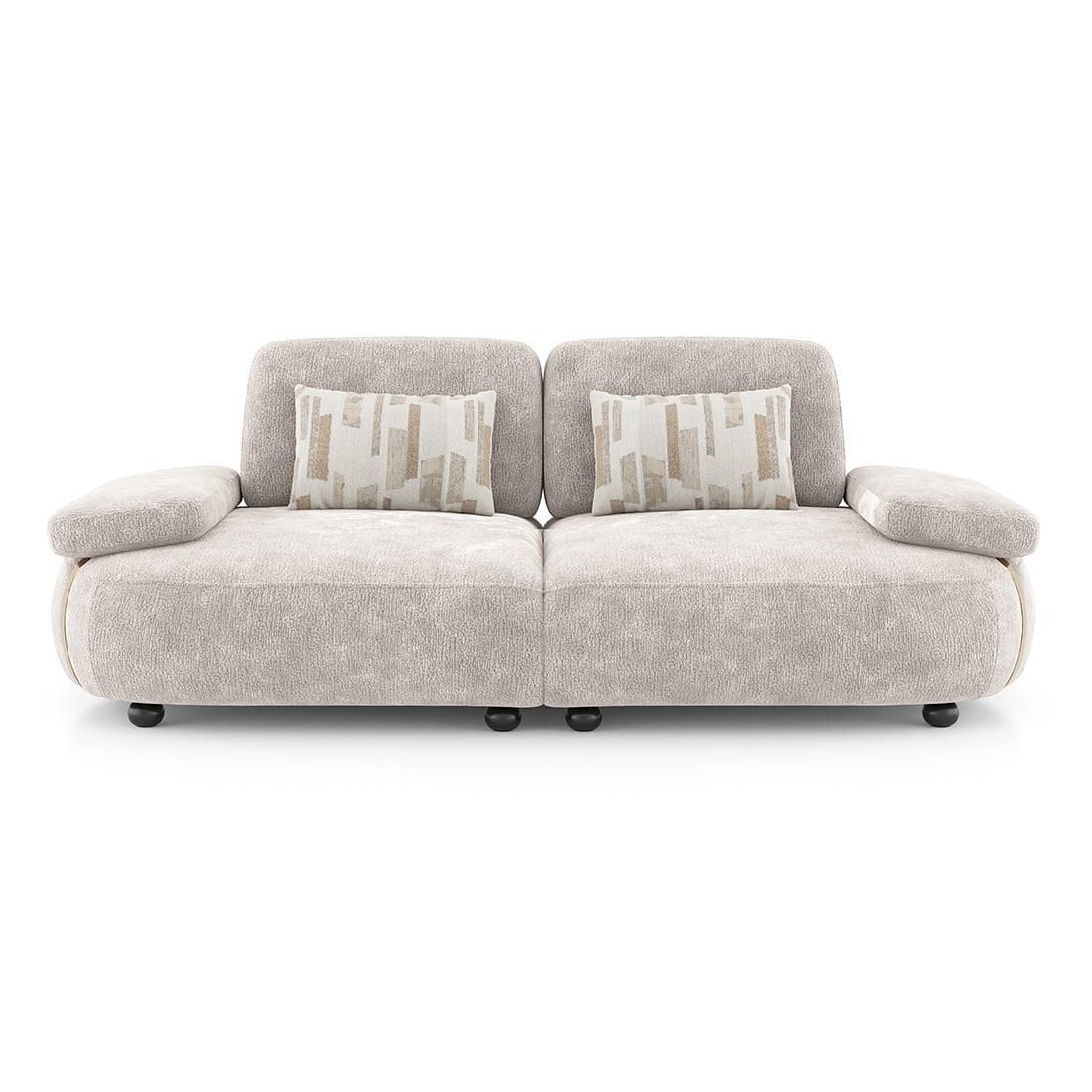Modern 3-Seater Fabric Sofa with Cushioned Backrest