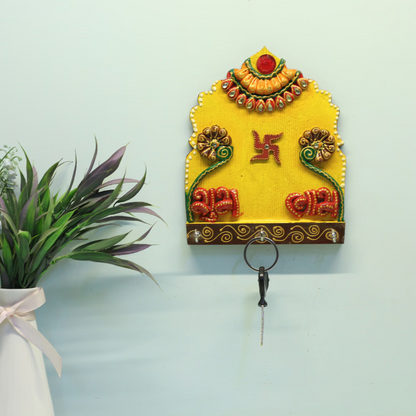 Shubh Labh Key Stand — Handcrafted Decorative Key Holder