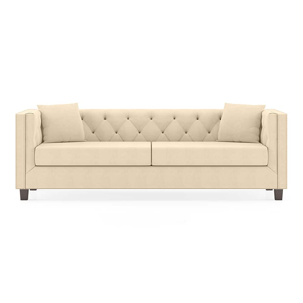 Modern 3-Seater Tufted Sofa with Rolled Arms-Shivora Crafts