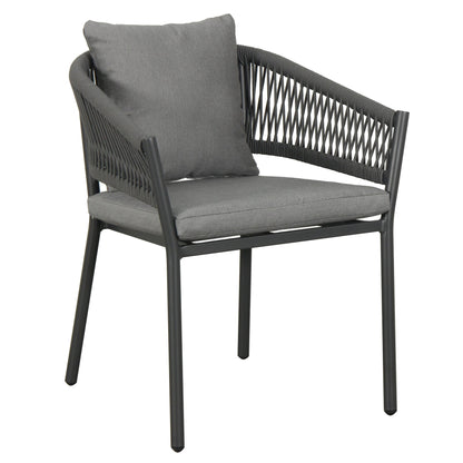 4-Seater Woven Outdoor Dining Set – Round Patio Table & 4 Armchairs