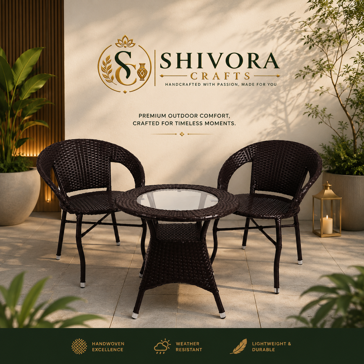 Thyme 2 Seater Wicker Outdoor Table & Chair Set