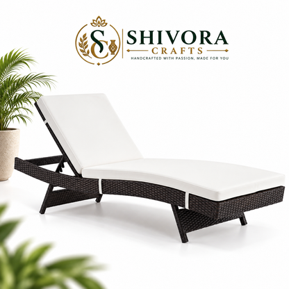Luxury Outdoor Adjustable Chaise Lounge with Woven Frame