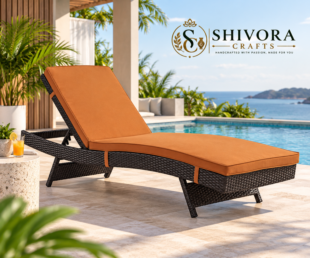 Luxury Outdoor Adjustable Chaise Lounge with Woven Frame