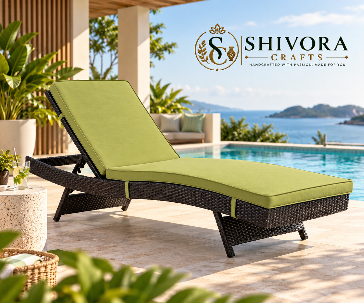 Luxury Outdoor Adjustable Chaise Lounge with Woven Frame