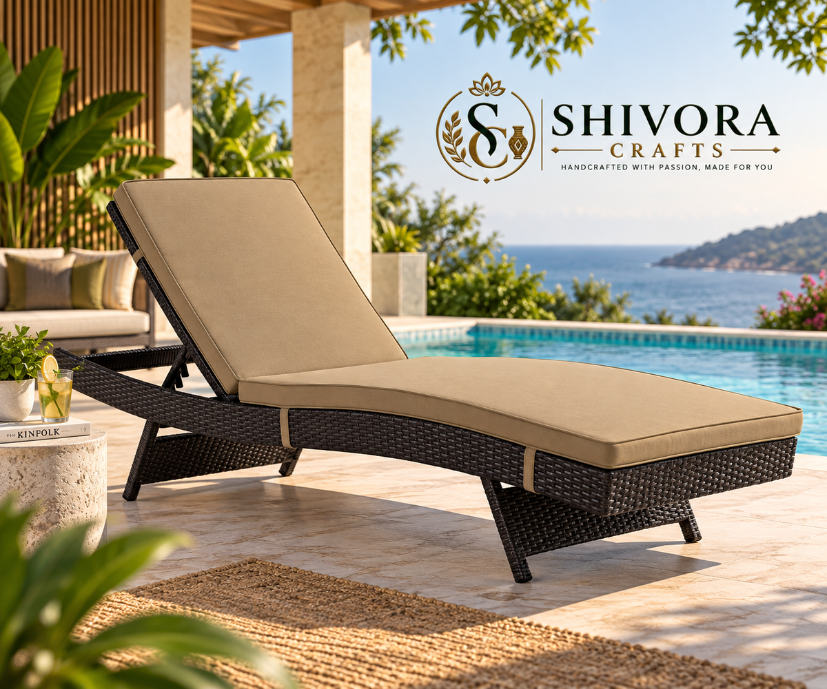 Luxury Outdoor Adjustable Chaise Lounge with Woven Frame