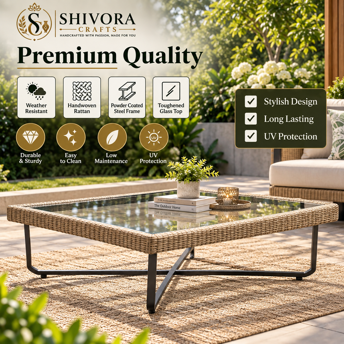Modern Outdoor Patio Sofa Set with Coffee Table & Accent Seating
